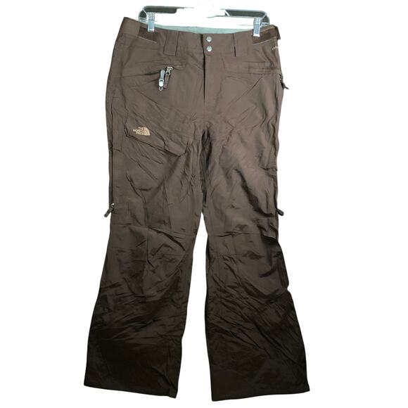 The North Face Womens Pants Brown Hyvent Snowboard Ski Lined Cargo Pockets M - Picture 1 of 11